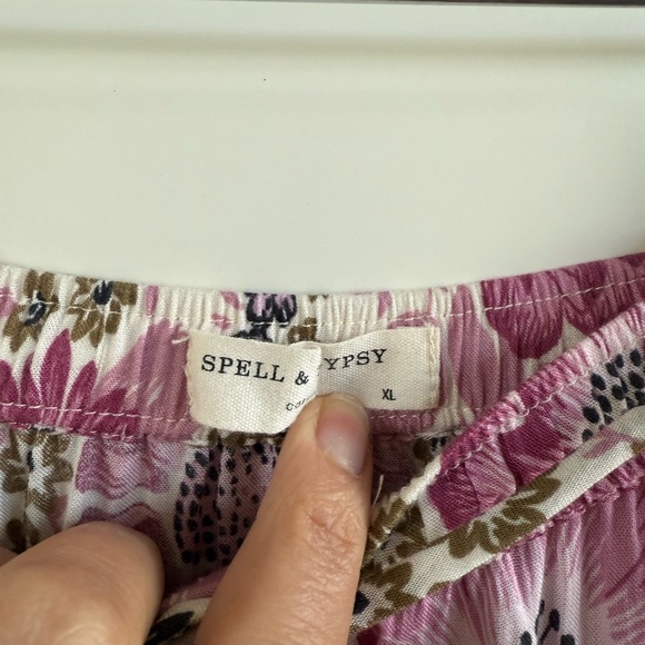 Spell Pink and Red Maxi A-Line Skirt - Picture 4 of 7